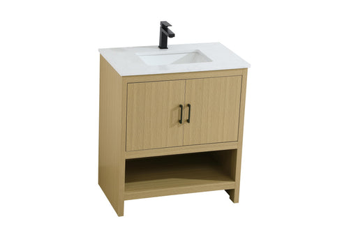 Elegant Lighting Ira Vanity Cabinet 2Dr W30 Inch xD19 Inch xH34 Inch in Honey Brown Model: VF25230MHB