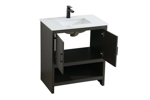 Elegant Lighting Ira Vanity Cabinet 2Dr W30 Inch xD19 Inch xH34 Inch in Mocha Brown Model: VF25230MMB
