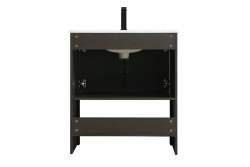 Elegant Lighting Ira Vanity Cabinet 2Dr W30 Inch xD19 Inch xH34 Inch in Mocha Brown Model: VF25230MMB