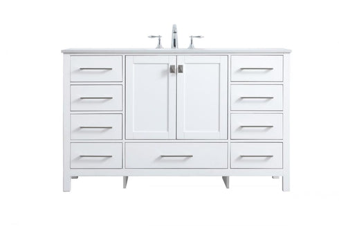 Elegant Lighting Irene 54 Inch Single Bathroom Vanity in Black Model: VF18854BK