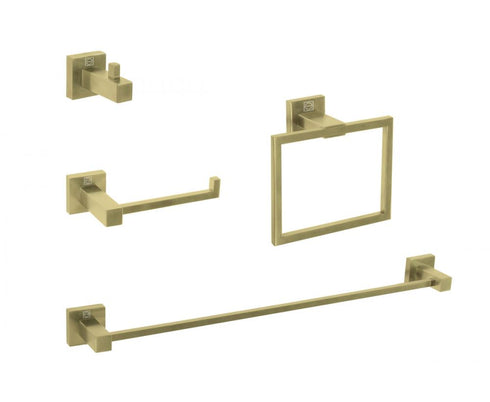 Elegant Lighting Isla 4 piece Bathroom Hardware Set in Brushed Gold Model: HWB-12S4BGD