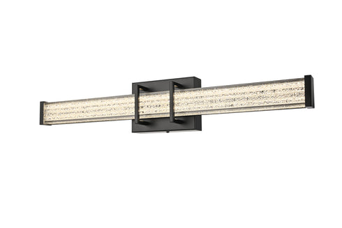 Elegant Lighting Ivaan 1 Light Wall Sconce L24 Inch E4.5 Inch H4.3 Inch LED 14 Watt 3CCT in Black Model: LD302W24BK