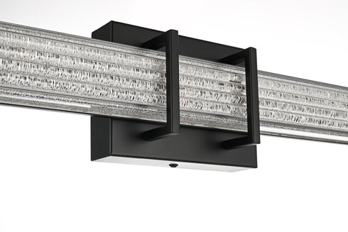 Elegant Lighting Ivaan 1 Light Wall Sconce L24 Inch E4.5 Inch H4.3 Inch LED 14 Watt 3CCT in Black Model: LD302W24BK