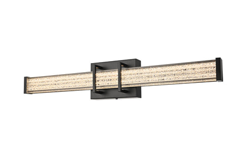 Elegant Lighting Ivaan 1 Light Wall Sconce L24 Inch E4.5 Inch H4.3 Inch LED 14 Watt 3CCT in Black Model: LD302W24BK