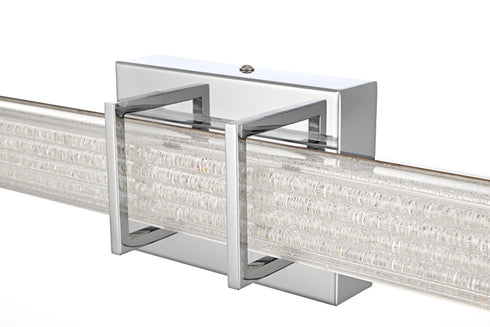 Elegant Lighting Ivaan 1 Light Wall Sconce L24 Inch E4.5 Inch H4.3 Inch LED 14 Watt 3CCT in Chrome Model: LD302W24C