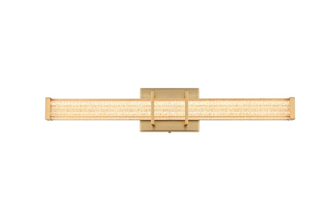Elegant Lighting Ivaan 1 Light Wall Sconce L24 Inch E4.5 Inch H4.3 Inch LED 14 Watt 3CCT in Satin Gold Model: LD302W24SG