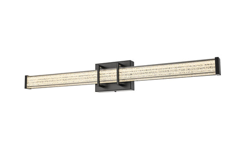 Elegant Lighting Ivaan 1 Light Wall Sconce L31 Inch E4.5 Inch H4.3 Inch LED 18 Watt 3CCT in Black Model: LD302W31BK