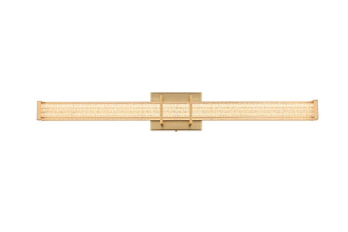 Elegant Lighting Ivaan 1 Light Wall Sconce L31 Inch E4.5 Inch H4.3 Inch LED 18 Watt 3CCT in Satin Gold Model: LD302W31SG
