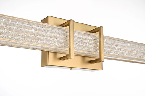 Elegant Lighting Ivaan 1 Light Wall Sconce L31 Inch E4.5 Inch H4.3 Inch LED 18 Watt 3CCT in Satin Gold Model: LD302W31SG
