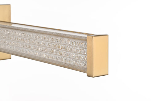 Elegant Lighting Ivaan 1 Light Wall Sconce L31 Inch E4.5 Inch H4.3 Inch LED 18 Watt 3CCT in Satin Gold Model: LD302W31SG