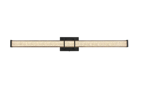 Elegant Lighting Ivaan 1 Light Wall Sconce L36 Inch E4.5 Inch H4.3 Inch LED 24 Watt 3CCT in Black Model: LD302W36BK