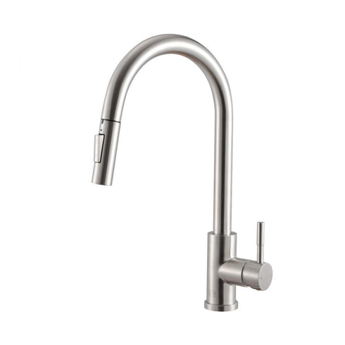 Elegant Lighting Jack Single Handle Pull Down Sprayer Kitchen Faucet in Brushed Gold Model: FAK-302BGD