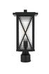Elegant Lighting Jada 16 inch Outdoor Post light in Black in Black and Clear Finish Model: OD607P16BK