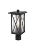 Elegant Lighting Jada 16 inch Outdoor Post light in Black in Black and Clear Finish Model: OD607P16BK