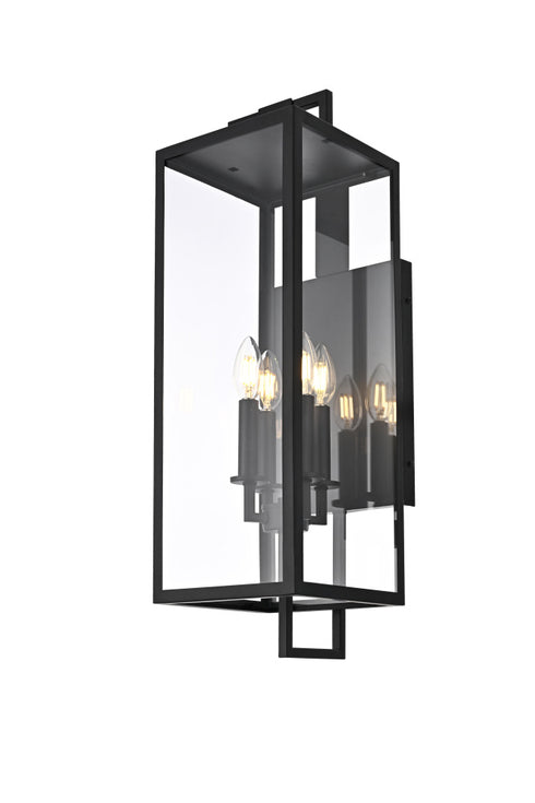 Elegant Lighting Jairo 4 Light Wall Sconce W8 Inch xH26 Inch xE9 Inch in Black Model: OD809W26BK