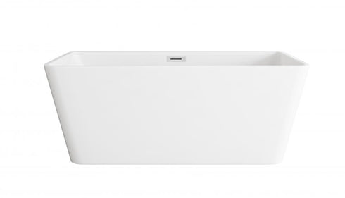 Elegant Lighting Jamison 59 inch Bathtub in Glossy White with Brushed Gold Trim Model: BT30659GW-BGD