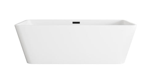 Elegant Lighting Jamison 67 inch Bathtub in Glossy White with Brushed Gold Trim Model: BT30667GW-BGD