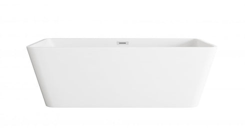 Elegant Lighting Jamison 67 inch Bathtub in Glossy White with Brushed Gold Trim Model: BT30667GW-BGD