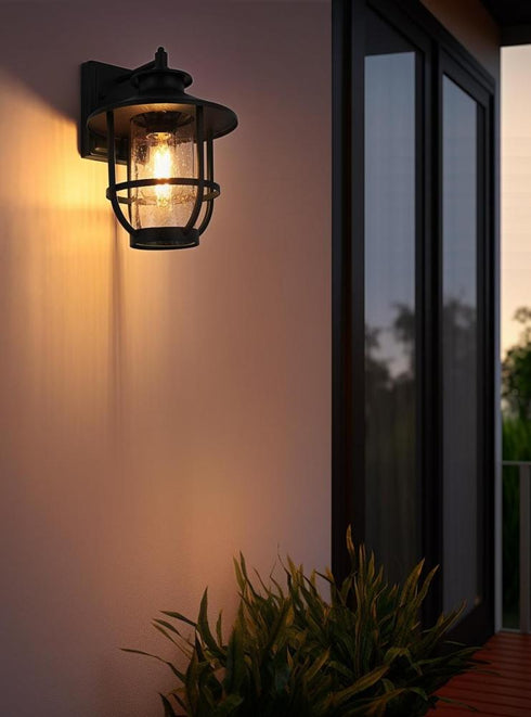 Elegant Lighting Janney 7 inch Outdoor Pendant in Black Model: OD314W13BK