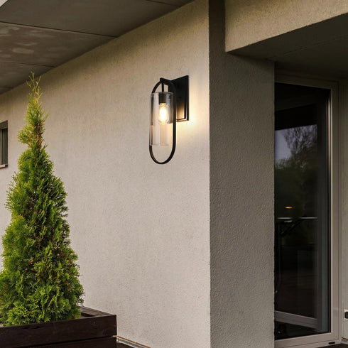Elegant Lighting Jaxson 1 Light Wall Sconce W10 Inch xH24 Inch xE10 Inch in Black Model: OD811W24BK