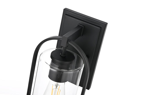 Elegant Lighting Jaxson 1 Light Wall Sconce W6 Inch xH15 Inch xE6 Inch in Black Model: OD811W15BK