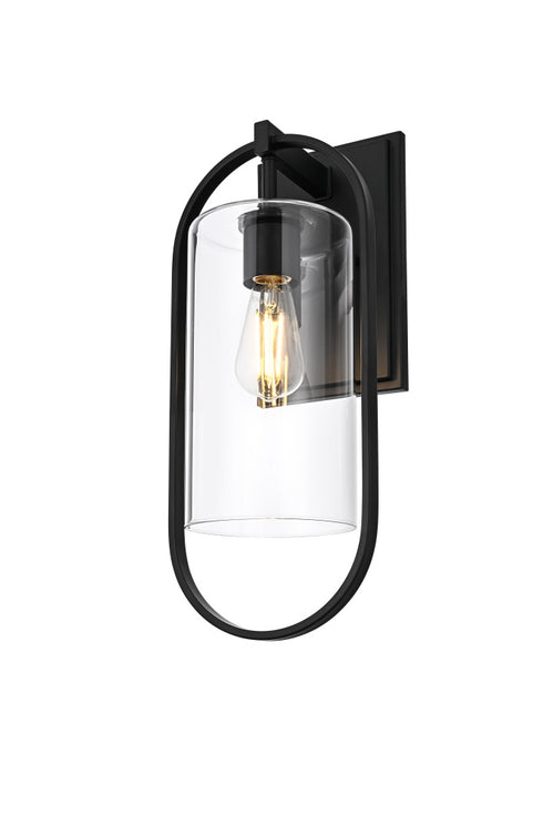 Elegant Lighting Jaxson 1 Light Wall Sconce W8 Inch xH20 Inch xE8 Inch in Black Model: OD811W20BK