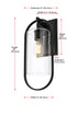 Elegant Lighting Jaxson 1 Light Wall Sconce W8 Inch xH20 Inch xE8 Inch in Black Model: OD811W20BK