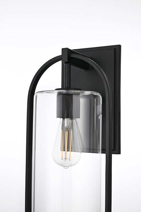 Elegant Lighting Jaxson 1 Light Wall Sconce W8 Inch xH20 Inch xE8 Inch in Black Model: OD811W20BK