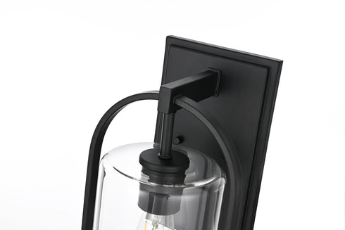 Elegant Lighting Jaxson 1 Light Wall Sconce W8 Inch xH20 Inch xE8 Inch in Black Model: OD811W20BK