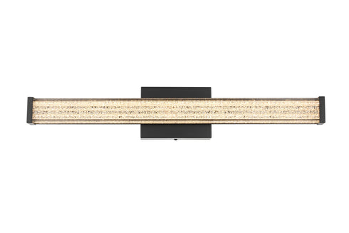 Elegant Lighting Jaxx 1 Light Wall Sconce L24 Inch E4.5 Inch H4.3 Inch LED 14 Watt 3CCT in Black Model: LD303W24BK
