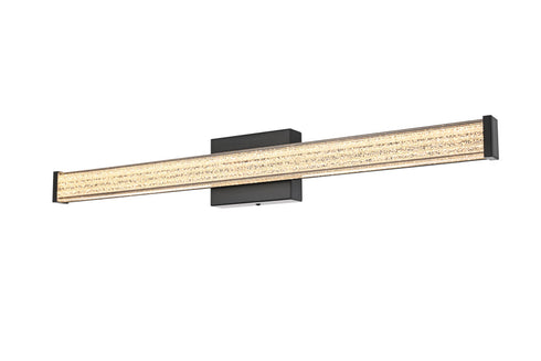 Elegant Lighting Jaxx 1 Light Wall Sconce L31 Inch E4.5 Inch H4.3 Inch LED 18 Watt 3CCT in Black Model: LD303W31BK