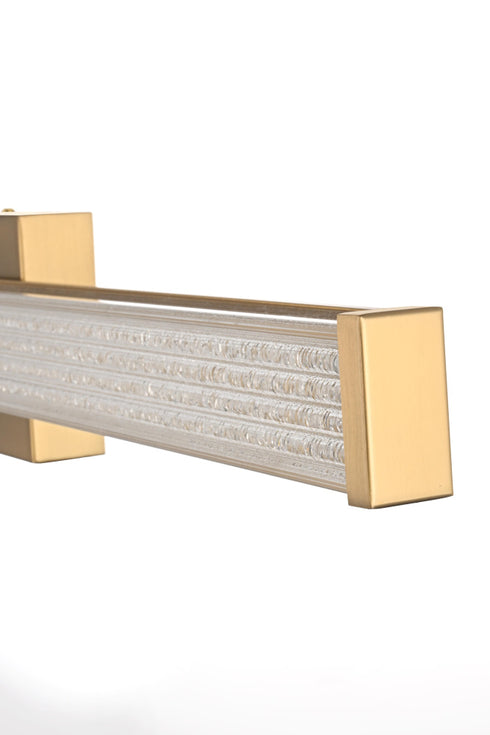 Elegant Lighting Jaxx 1 Light Wall Sconce L31 Inch E4.5 Inch H4.3 Inch LED 18 Watt 3CCT in Satin Gold Model: LD303W31SG