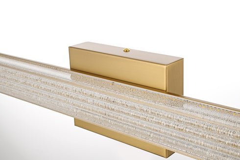 Elegant Lighting Jaxx 1 Light Wall Sconce L31 Inch E4.5 Inch H4.3 Inch LED 18 Watt 3CCT in Satin Gold Model: LD303W31SG