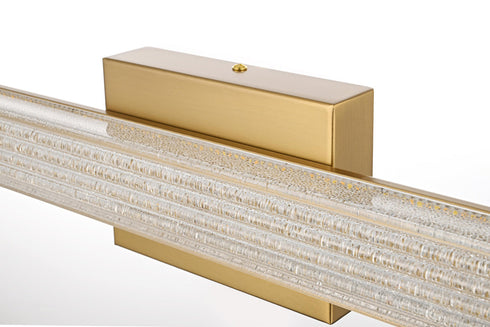 Elegant Lighting Jaxx 1 Light Wall Sconce L36 Inch E4.5 Inch H4.3 Inch LED 24 Watt 3CCT in Satin Gold Model: LD303W36SG