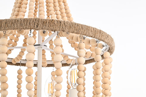 Elegant Lighting Jolie 3 Light Pendant D16 Inch H47 Inch in Beige Model: LD306D16BG