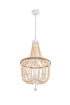 Elegant Lighting Jolie 3 Light Pendant D16 Inch H47 Inch in Beige Model: LD306D16BG