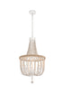 Elegant Lighting Jolie 3 Light Pendant D16 Inch H47 Inch White in Antique white Finish Model: LD306D16WH