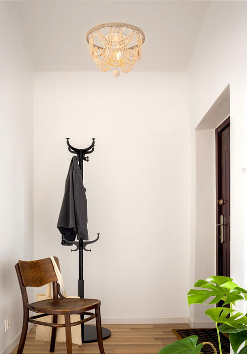 Elegant Lighting Jolie 4 Light Flush Mount D16 Inch H14 Inch in Beige Model: LD306F16BG