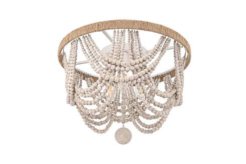 Elegant Lighting Jolie 4 Light Flush Mount D16 Inch H14 Inch White in Antique white Finish Model: LD306F16WH