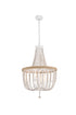 Elegant Lighting Jolie 4 Light Pendant D20 Inch H47 Inch White in Antique white Finish Model: LD306D20WH