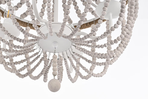 Elegant Lighting Jolie 4 Light Pendant D20 Inch H47 Inch White in Antique white Finish Model: LD306D20WH