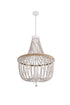 Elegant Lighting Jolie 5 Light Pendant D24 Inch H47 Inch White in Antique white Finish Model: LD306D24WH