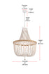 Elegant Lighting Jolie 5 Light Pendant D24 Inch H47 Inch White in Antique white Finish Model: LD306D24WH