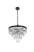 Elegant Lighting Josephine 10 Light Pendant D20 Inch H14 Inch L10 Black in Black and Clear Finish Model: 1060D20BK