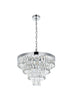 Elegant Lighting Josephine 10 Light Pendant D20 Inch H14 Inch L10 Chrome in Chrome and Clear Finish Model: 1060D20C