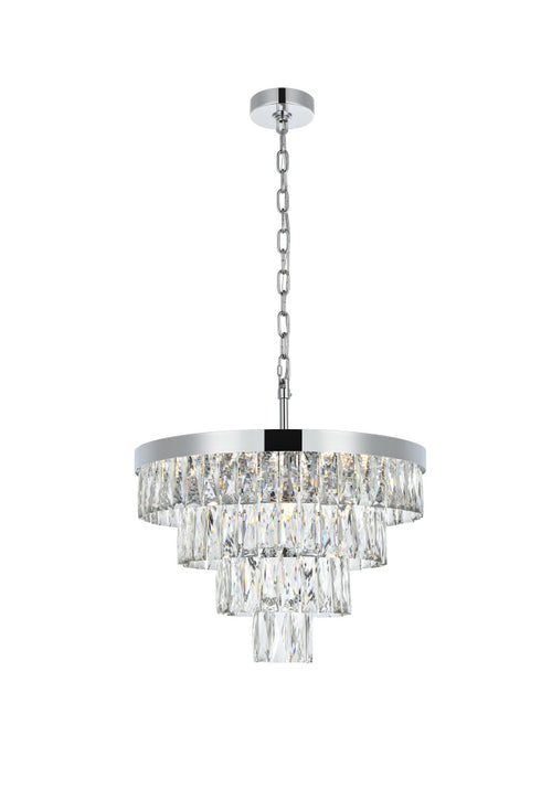 Elegant Lighting Josephine 10 Light Pendant D20 Inch H14 Inch L10 Chrome in Chrome and Clear Finish Model: 1060D20C