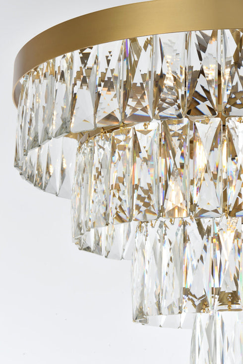 Elegant Lighting Josephine 10 Light Pendant D20 Inch H14 Inch L10 Satin Gold in Satin Gold and Clear Finish Model: 1060D20SG