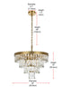 Elegant Lighting Josephine 10 Light Pendant D20 Inch H14 Inch L10 Satin Gold in Satin Gold and Clear Finish Model: 1060D20SG