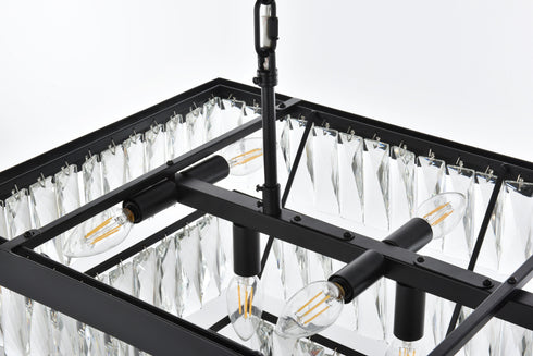 Elegant Lighting Josephine 12 Light Pendant L36 Inch W16 Inch 11.5 Inch L12 Black in Black and Clear Finish Model: 1060G36BK