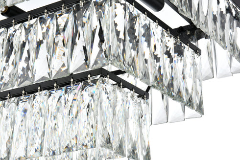 Elegant Lighting Josephine 12 Light Pendant L36 Inch W16 Inch 11.5 Inch L12 Black in Black and Clear Finish Model: 1060G36BK